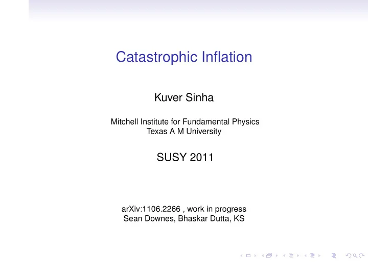 catastrophic inflation
