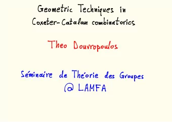 Douvropoulos  de  Theories Seminar 're  des  Groupies  @  LAMFA  enumeration  formulas  Some  : Thm