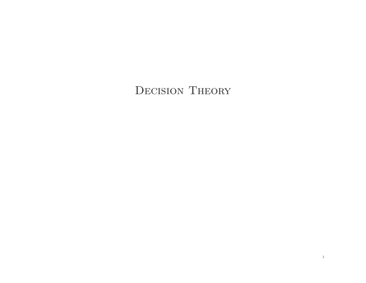 decision theory