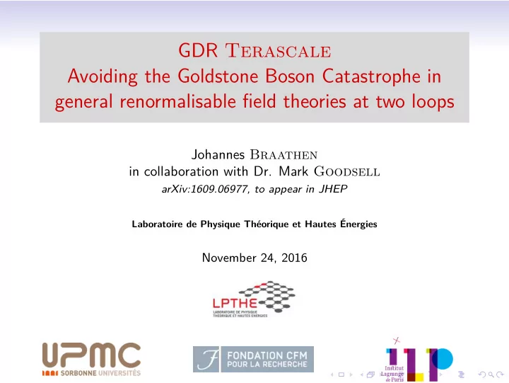 gdr terascale avoiding the goldstone boson catastrophe in