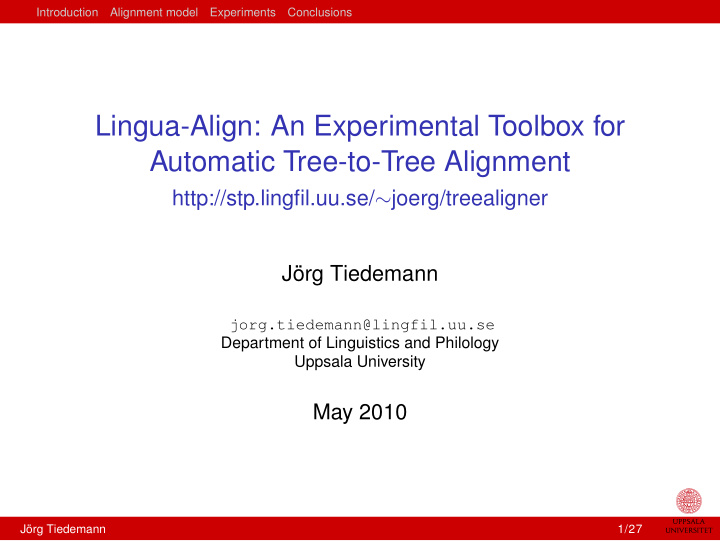 lingua align an experimental toolbox for automatic tree
