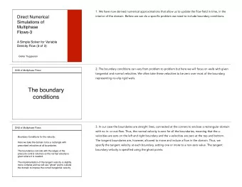 The boundary  conditions  3. In our case the boundaries are straight lines, connected at the