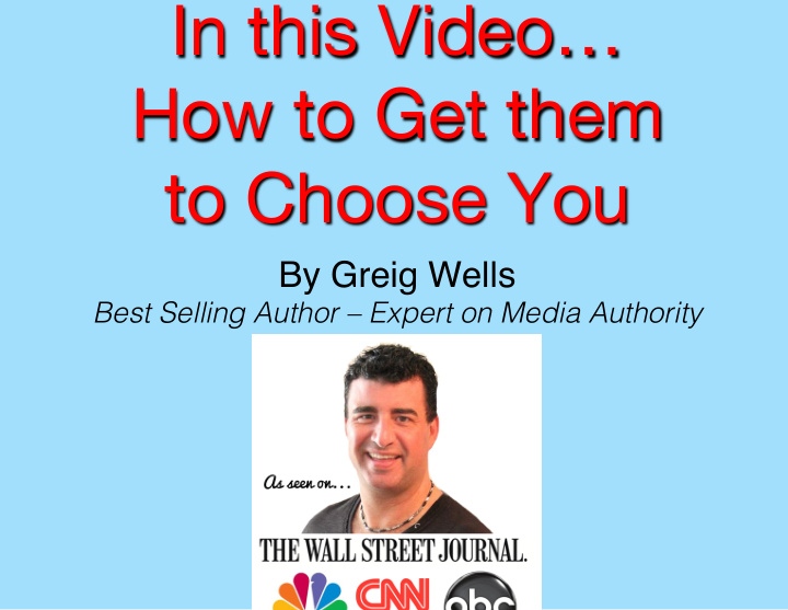 in this video how to get them to choose you