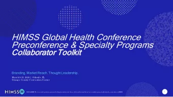 HIMSS Global Health Conference  Preconference &amp; Specialty Programs  Coll  llabo  aborat  ator