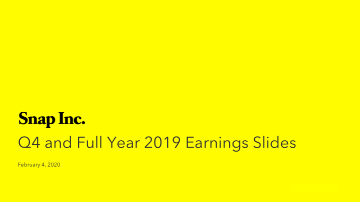 q4 and full year 2019 earnings slides