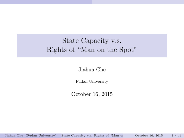 state capacity v s rights of man on the spot