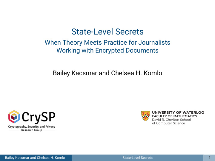 state level secrets