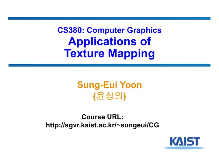 applications of texture mapping