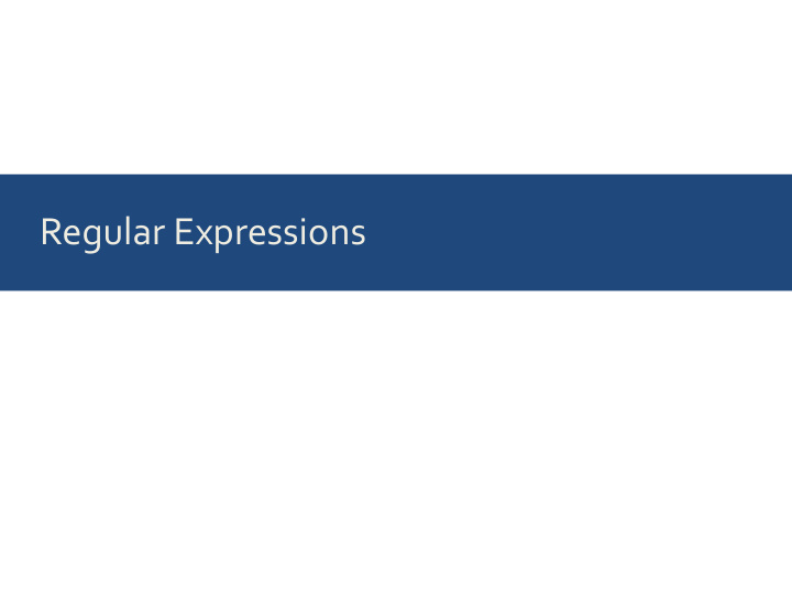 regular expressions reminder commonly used special