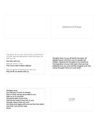 Fifteenth Sunday  After Pentecost  Welcome &amp; Prayer  Welcome &amp; Prayer  The grace of our