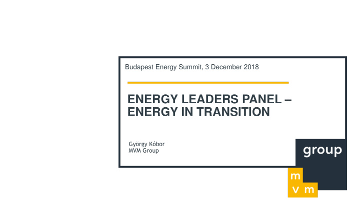 energy in transition