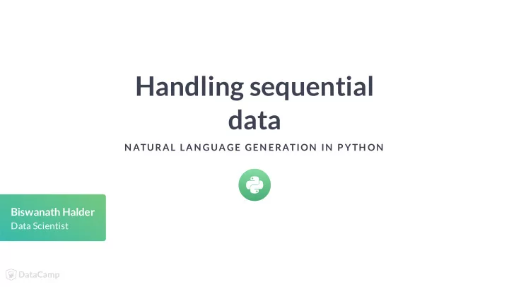 handling sequential data