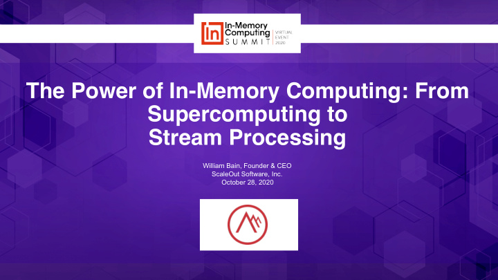 the power of in memory computing from supercomputing to