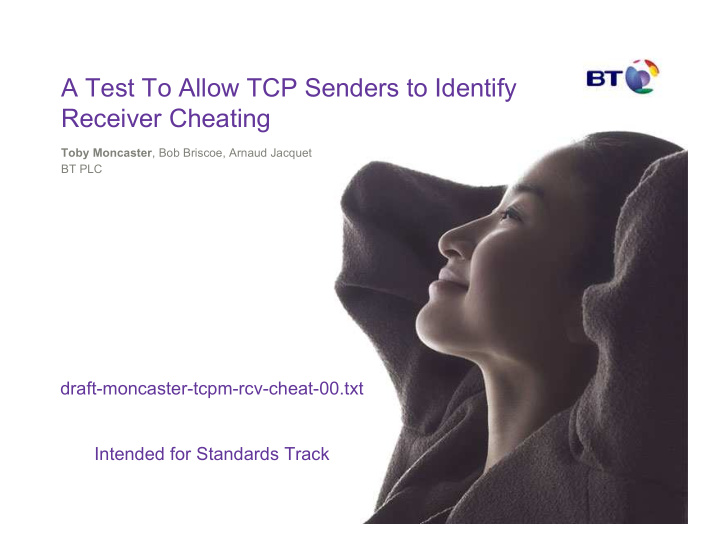 a test to allow tcp senders to identify receiver cheating