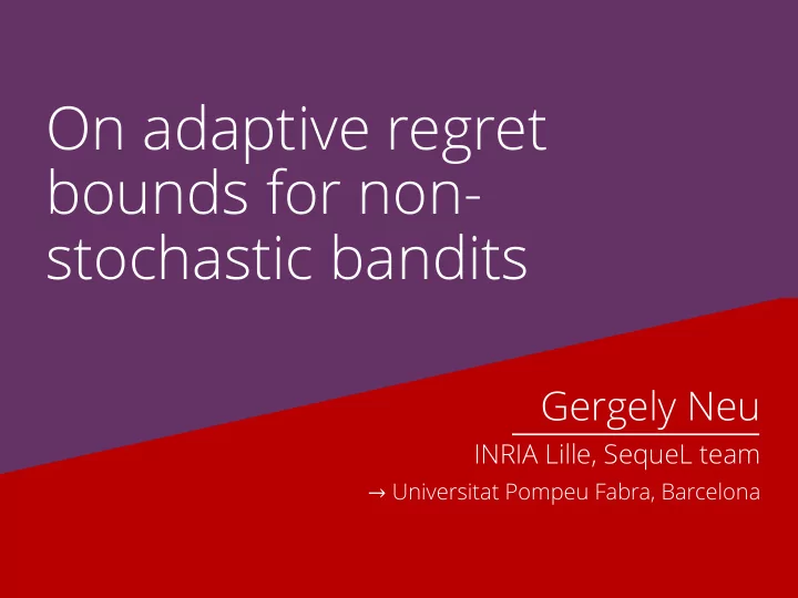 on adaptive regret