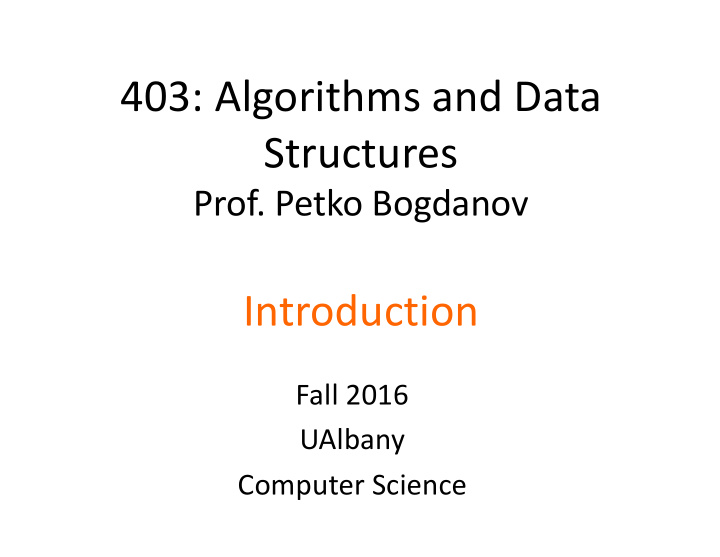 403 algorithms and data structures