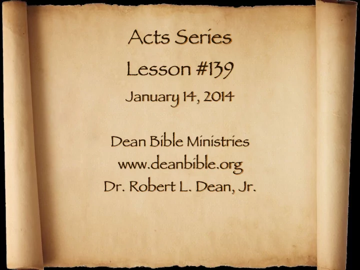 acts series lesson 139