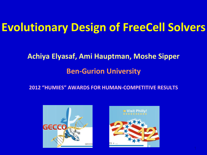 evolutionary design of freecell solvers