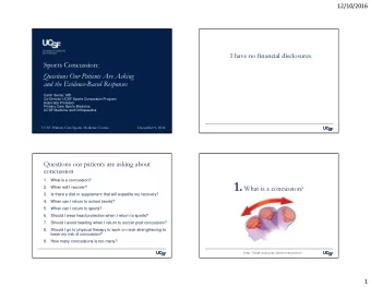 Diet  Supplements  No strong evidence for use of supplements in concussion  management at this