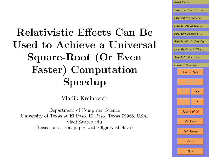relativistic effects can be