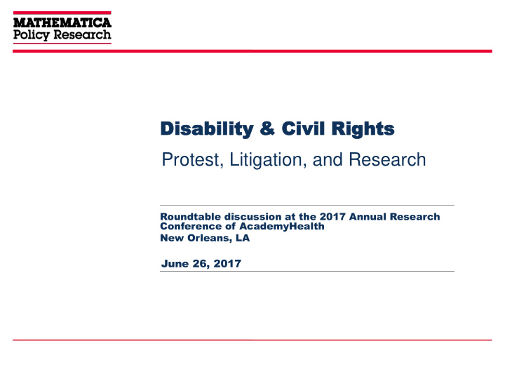 disa disabilit bility y civil civil rights rights protest