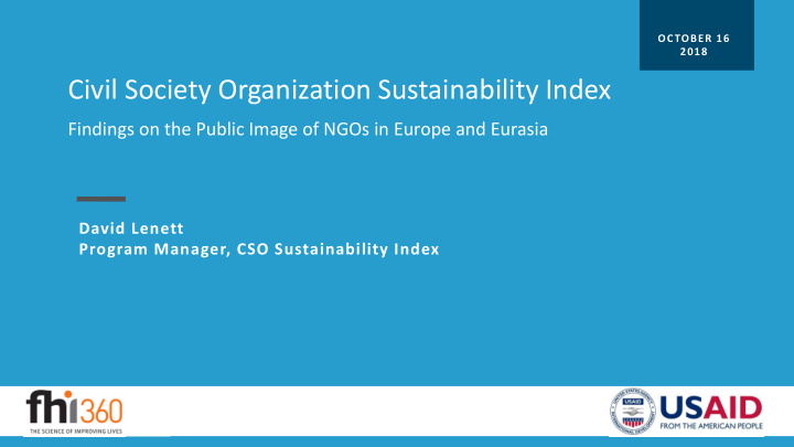 civil society organization sustainability index