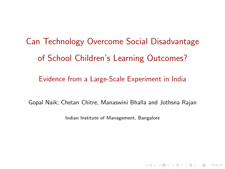 can technology overcome social disadvantage of school