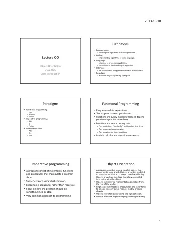 Defini3ons    Programming    Working  out  algorithms  that  solve