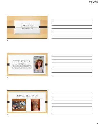 Donna Wolff  Suicide LOSS Survivor &amp; Mother  1  Cosmetologist, Training &amp; Outreach