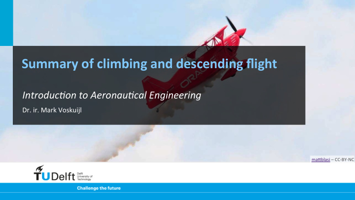 summary of climbing and descending flight