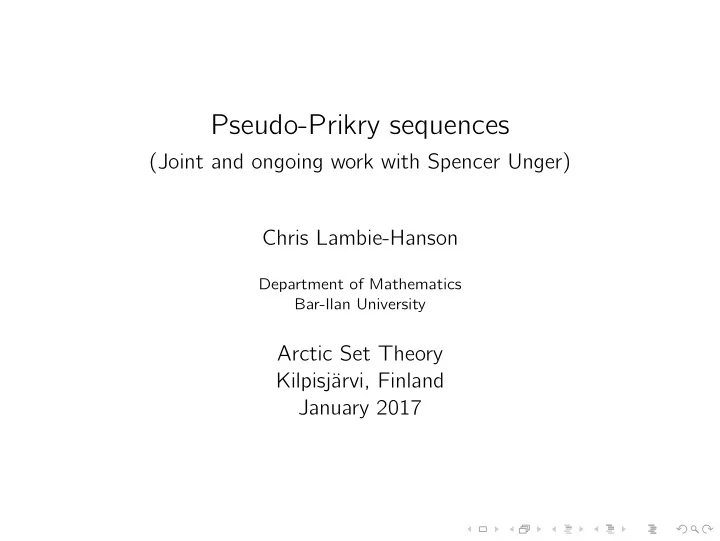 pseudo prikry sequences
