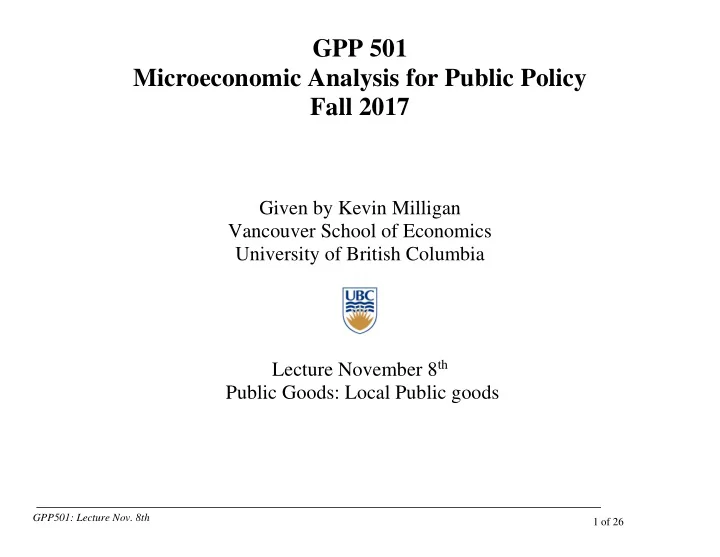 gpp 501 microeconomic analysis for public policy fall 2017