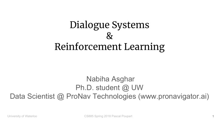 dialogue systems reinforcement learning