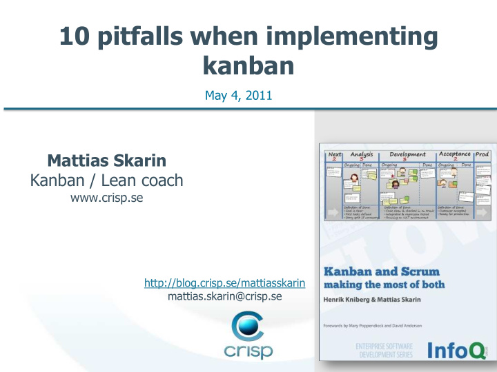 10 pitfalls when implementing kanban