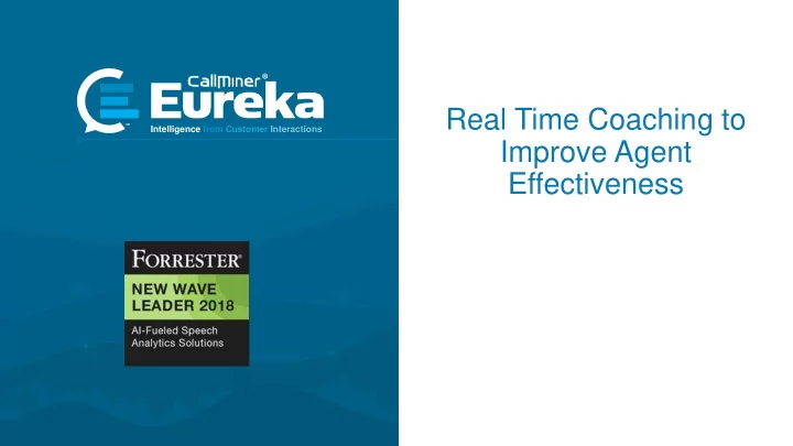 real time coaching to