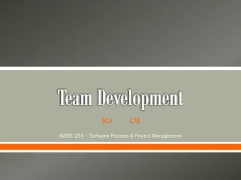 SWEN 256  Software Process &amp; Project Management  What are your responsibilities