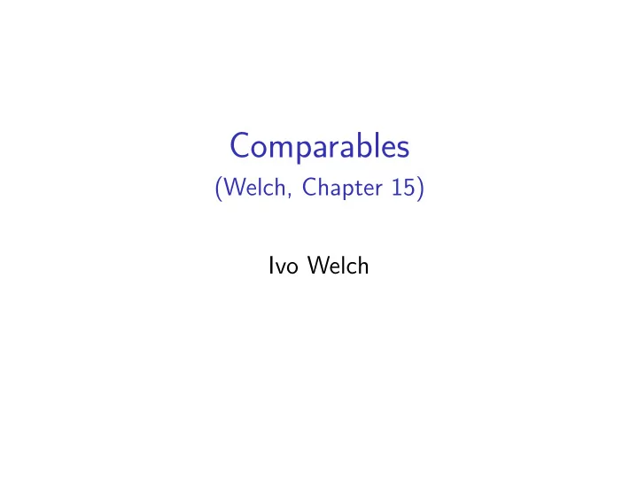 comparables