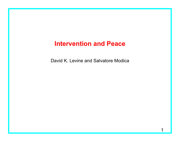 intervention and peace