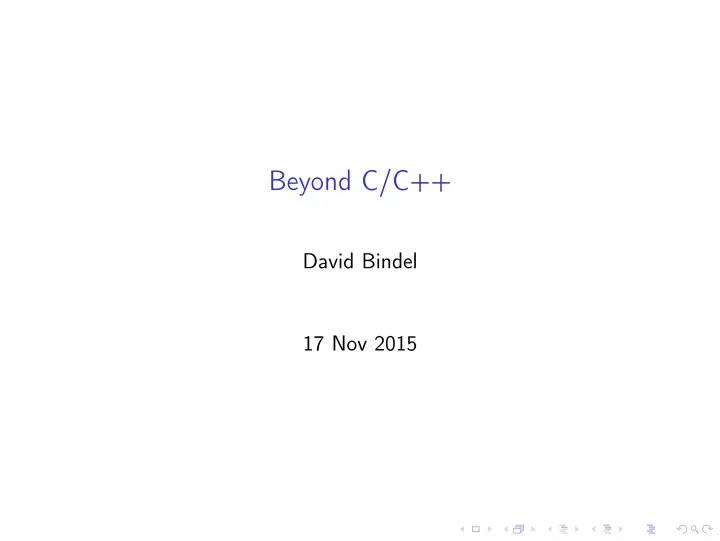 beyond c c