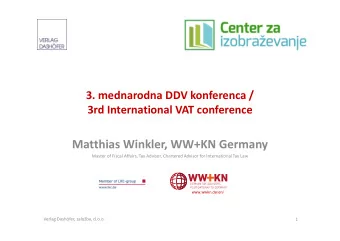 Matthias Winkler, WW+KN Germany  Master of Fiscal Affairs, Tax Advisor, Chartered Advisor for