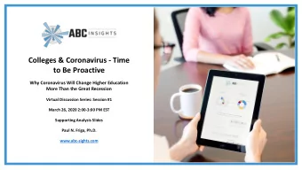 Colleges &amp; Coronavirus - Time  to Be Proactive  Why Coronavirus Will Change Higher Education