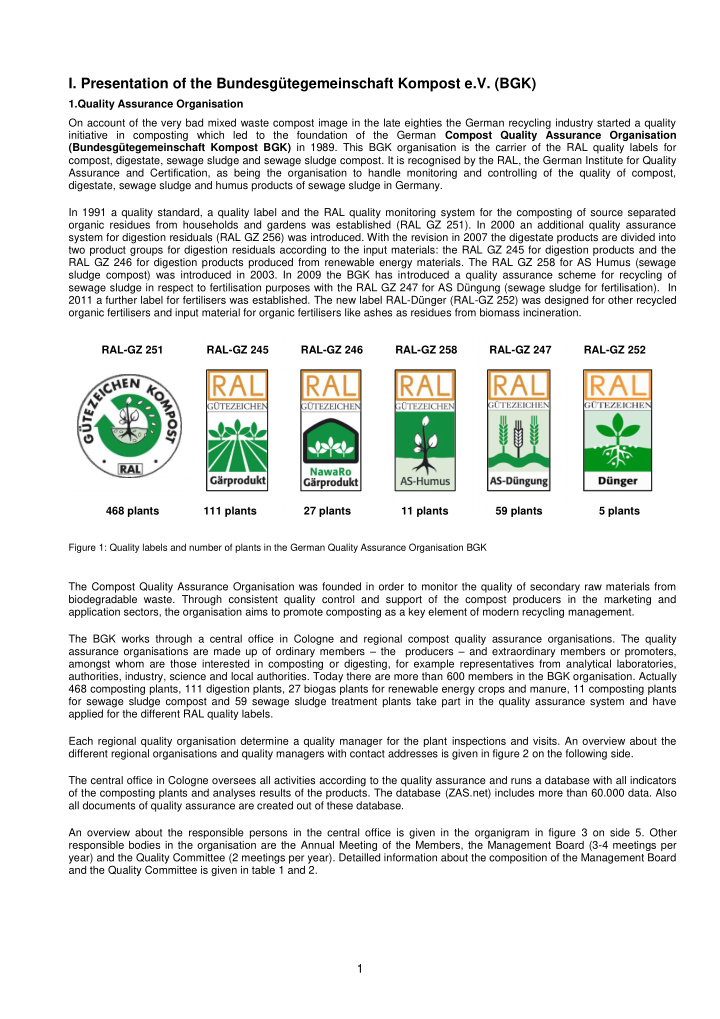 i presentation of the bundesg tegemeinschaft kompost e v