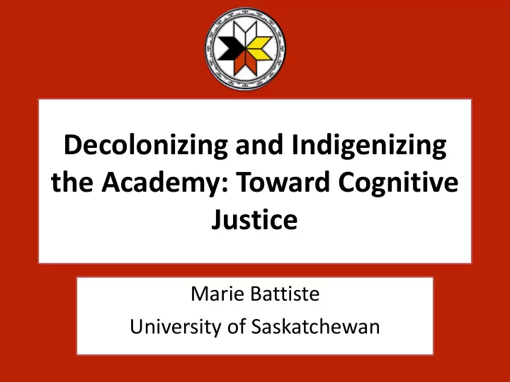the academy toward cognitive