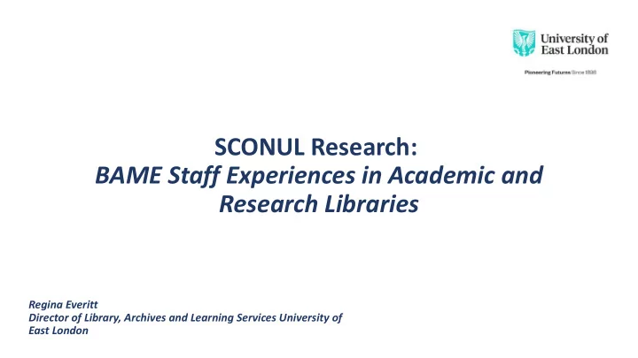 bame staff experiences in academic and