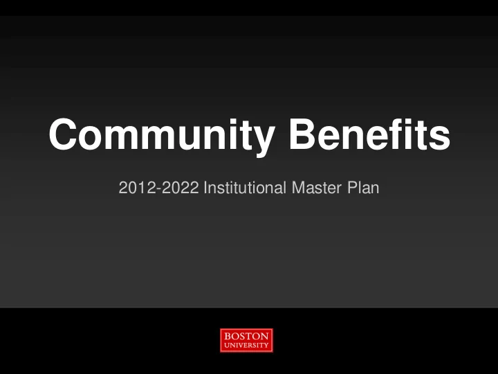 community benefits
