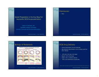 UC  UC  SF  SF  Disclosures:    None  Vessel Preparation is the Key Step For  Successful DCB