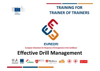 Effective Drill Management  Lesson overview  Part one: general overview  Different types of