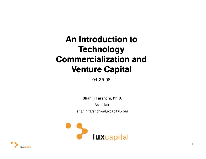 an introduction to an introduction to technology