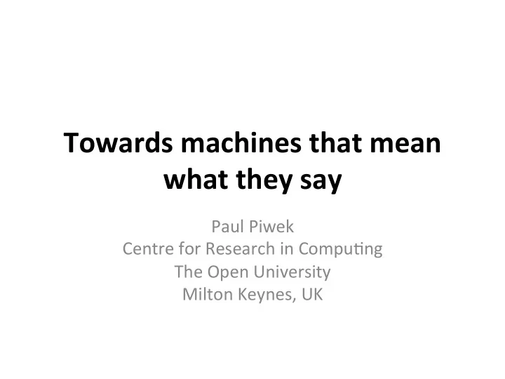 towards machines that mean