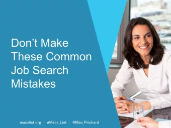 Dont Make  These Common  Job Search  Mistakes macslist . org |  # Macs_List | @Mac_Prichard